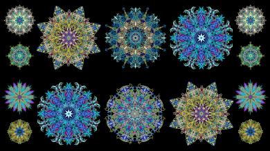 Blue/Multi Heartscapes Panel