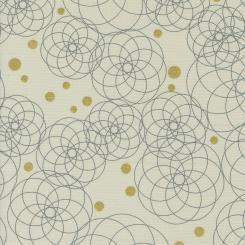 Shimmer Swirling Circles Ecru Metallic Meterware