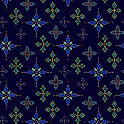 Midnight Foulard Stars w/Metallic Meterware