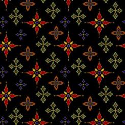 Black Foulard Stars w/Metallic Meterware