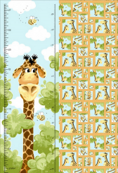 Zoe the Giraffe Growth Chart Aqua Panel