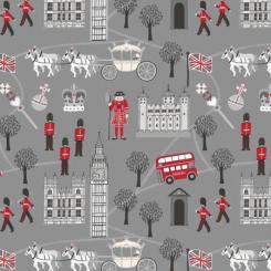 Royal britannia on grey Silver Metallic Meterware