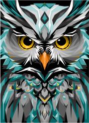 Big Owl Quilt Kit Teal 60'' x 82'' 