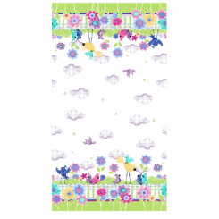 Bird's Buddies Double Border White Meterware