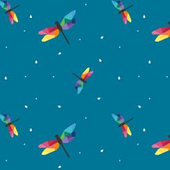 Dragonfly Flight Teal Meterware 