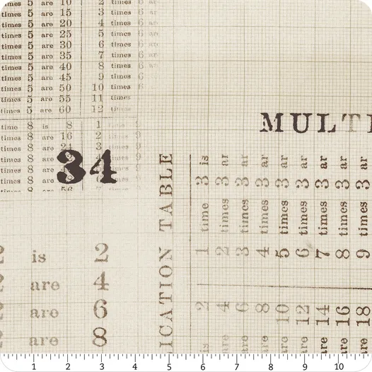 Multiplication Table - Parchment || Monochrome Meterware