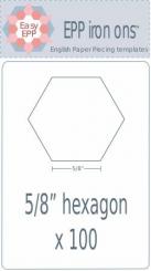 Pre Cut Iron On Hexies 5/8'' 