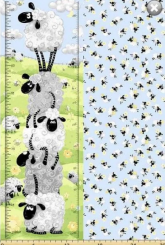 Lewe the Ewe Growth Chart Light Blue Panel