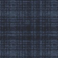 Woolies Flannel Dark Navy Windowpane Meterware