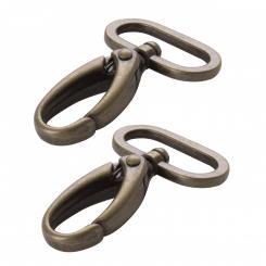 1-1/2" Antique Brass - Swivel Snap Hook, Set of Two 