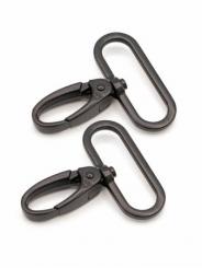 1-1/2" Black Metal - Swivel Snap Hook, Set of Two 
