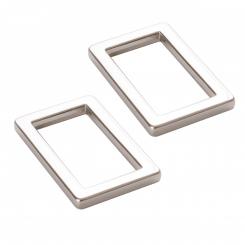 1" Stainless Steel - Rectangle Ring, Flat, Set of Two 