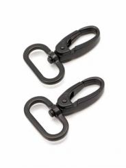 1" Black Metal- Swivel Hook Set of Two 