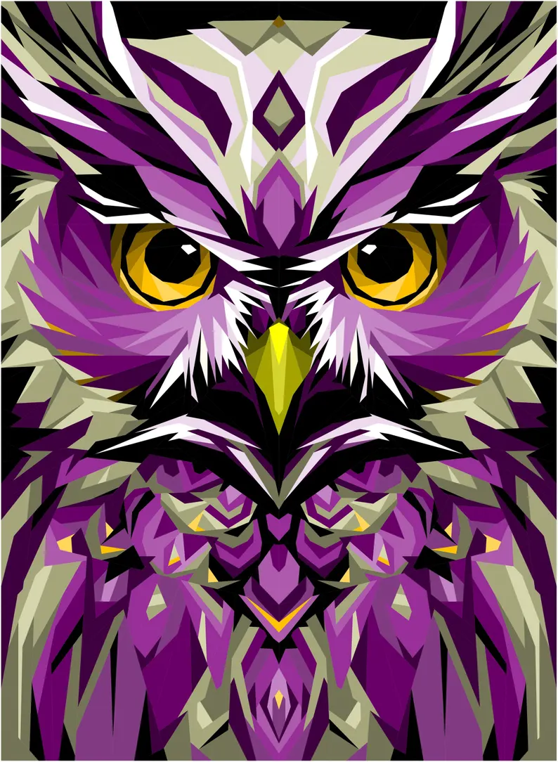 Big Owl Quilt Kit Purple 60'' x 82'' 