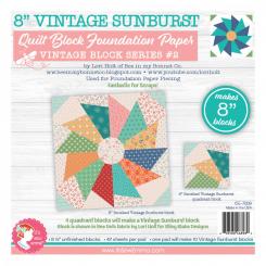8'' Vintage Sunbursts Quilt Block Foundation Papers 