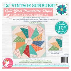12'' Vintage Sunbursts Quilt Block Foundation Papers 