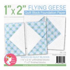 Flying Geese 1" x 2" Quilt Block Foundation Paper 