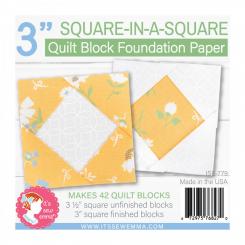 3" Square in a Square Quilt Block Foundation Paper 