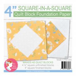 4" Square in a Square Quilt Block Foundation Paper 