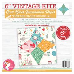 6" Vintage Kite Quilt Block Foundation Paper 