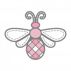 Pink Bee In My Bonnet Enamel Needle Minder 