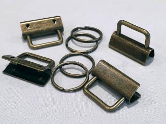 Key Fob Hardware - Antique Brass 