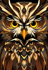 Big Owl Quilt Kit Aztec Gold 40'' x 55'' 