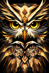 Big Owl Quilt Kit Aztec Gold 40'' x 55'' 