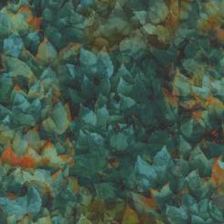 Autumn Breeze Teal Layered Leaves Meterware