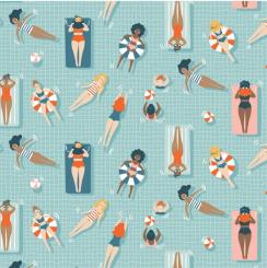 Pool Party - Cotton - Blue Meterware