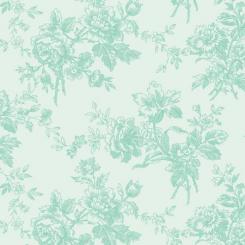 Light Aqua Toile Meterware 