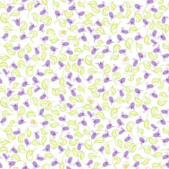 Bird's Buddies Mini Tulips & Bees Aubergine Meterware