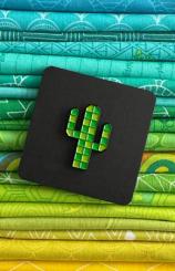 Patchwork Cactus Enamel Pin 