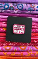 Quilts Make Me Happy Enamel Pin 
