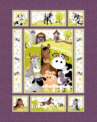 Barnyard Buddies Purple Panel 