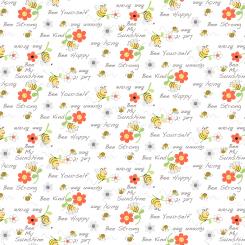 Bee Words Floral White Meterware