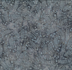 Grey Leaves & Circles Batik Meterware
