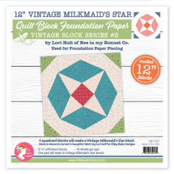 Vintage Milkmaid Star Quilt 12in Foundation 