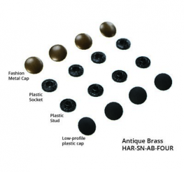 Tool-free Snaps - Set of Four - Antique Brass4MM (5/8") - Nickel, Set of Two 