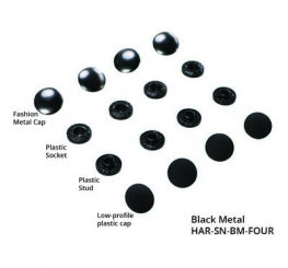 Tool-free Snaps - Set of Four - Black Metal                           Brass4MM (5/8") - Nickel, Set of Two 