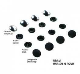 Tool-free Snaps - Set of Four - Nickel          Brass4MM (5/8") - Nickel, Set of Two 