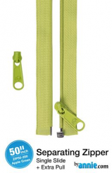 50" Separating Zipper + Extra slide -Apple Green 
