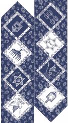 Festival Of Lights Table Runner Panel Silver Metallic Meterware