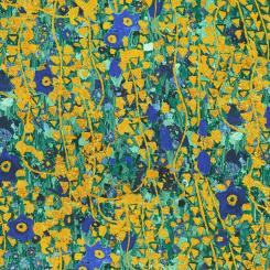 Flowers Cobalt Metallic Gustav Klimt 