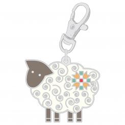 Lori Holt Home Town Enamel Charm Happy Sheep 