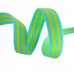 Tula Pink Webbing 2yd x 1in - Lime and Turquoise 