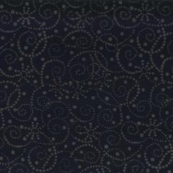 Pointilist Scroll Black Batik Meterware