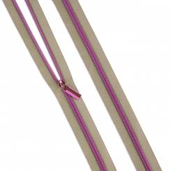 3y Tula Pink #5 Nylon Coil Zipper Beige 