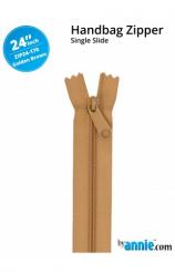 24'' Handbag Zipper Golden Brown 