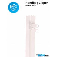 30'' Double-Slide Handbag Zipper White 